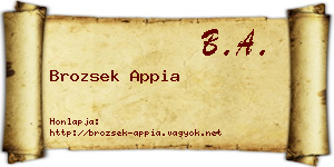 Brozsek Appia névjegykártya